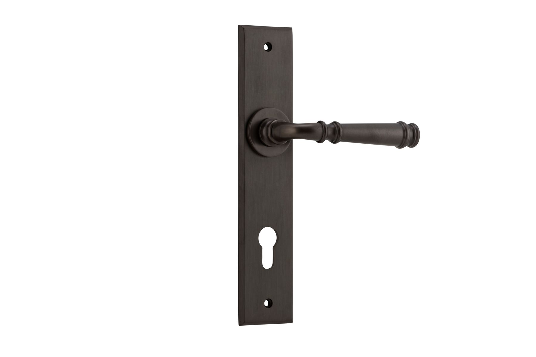 10786E85 - Verona Lever - Chamfered Backplate - Signature Brass - Entrance