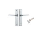 12380KPASS60 - Copenhagen Lever - Chamfered Backplate Passage Kit - Brushed Chrome - Passage