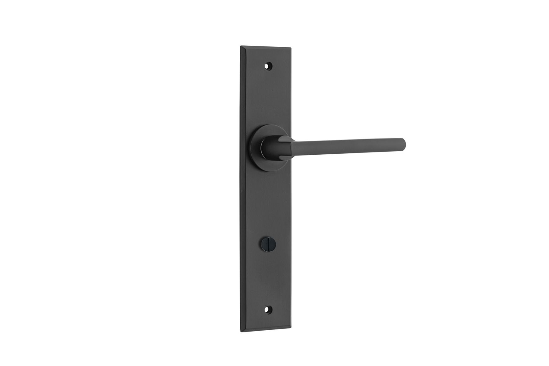12782P85 - Baltimore Lever - Chamfered Backplate - Matt Black - Privacy
