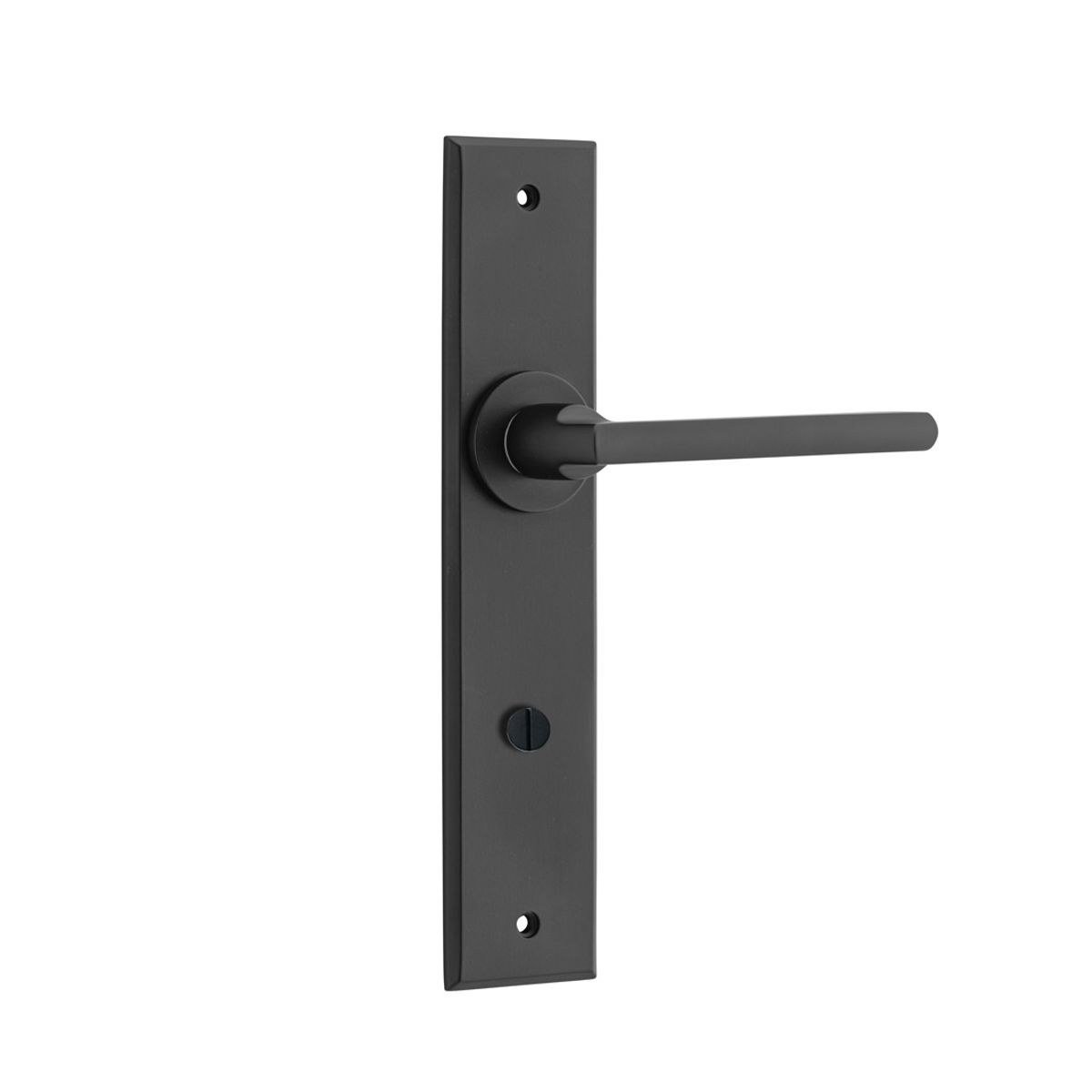 12782P85 - Baltimore Lever - Chamfered Backplate - Matt Black - Privacy