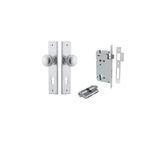12331KENTR60KK - Paddington Knob - Chamfered Backplate Entrance Kit with High Security Lock - Brushed Chrome - Entrance
