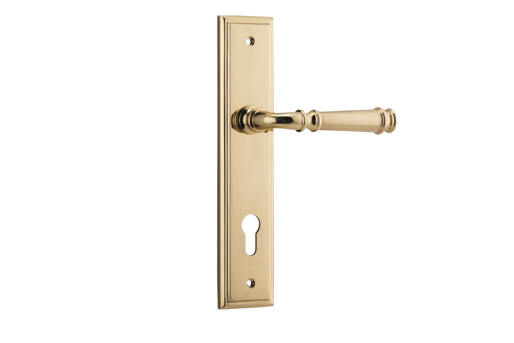 10242E85 - Verona Lever - Stepped Backplate - Polished Brass - Entrance