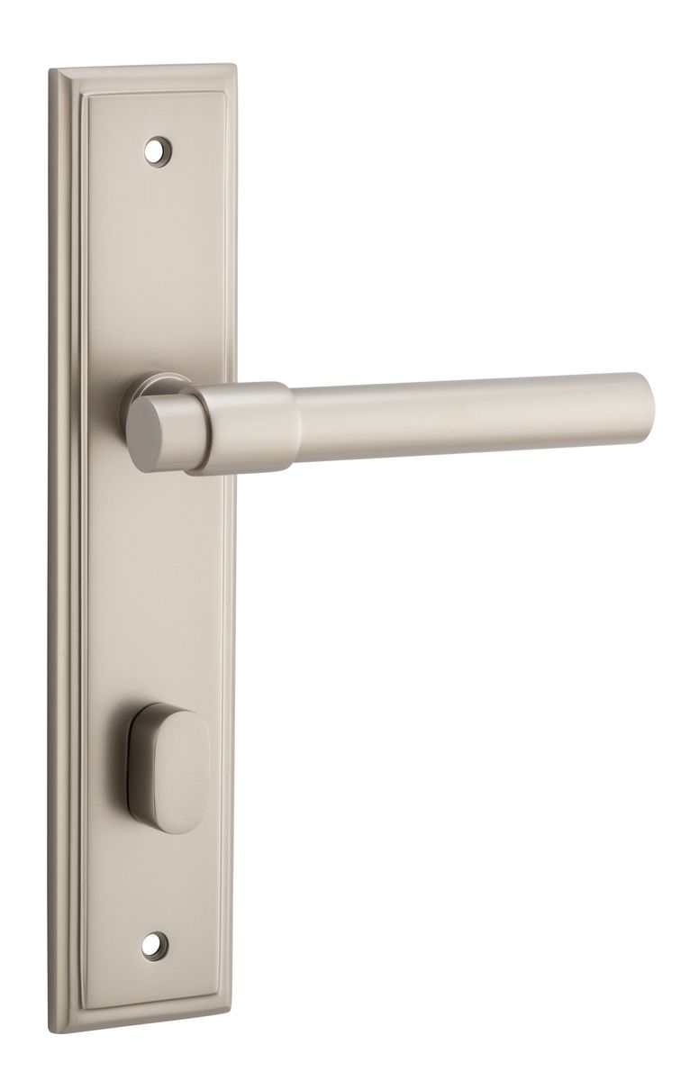 14902P85 - Helsinki Lever - Stepped Backplate - Satin Nickel - Privacy