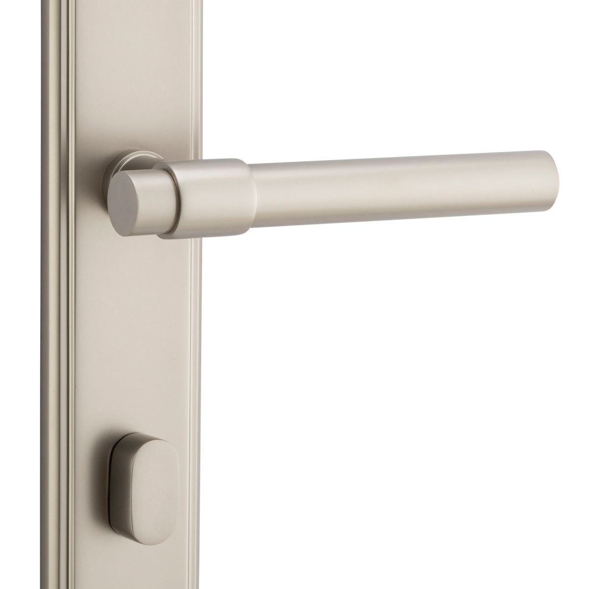 14902P85 - Helsinki Lever - Stepped Backplate - Satin Nickel - Privacy