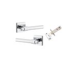 21204KIBPRIV60 - Helsinki Lever - Square Rose (Inbuilt Privacy) - Polished Chrome - Privacy
