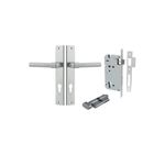 12396KENTR60KT - Helsinki Lever - Rectangular Backplate Entrance Kit with High Security Lock - Brushed Chrome - Entrance