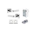 0424KENTR60KK - Brunswick Lever - Square Rose Entrance Kit with High Security Lock - Polished Chrome - Entrance