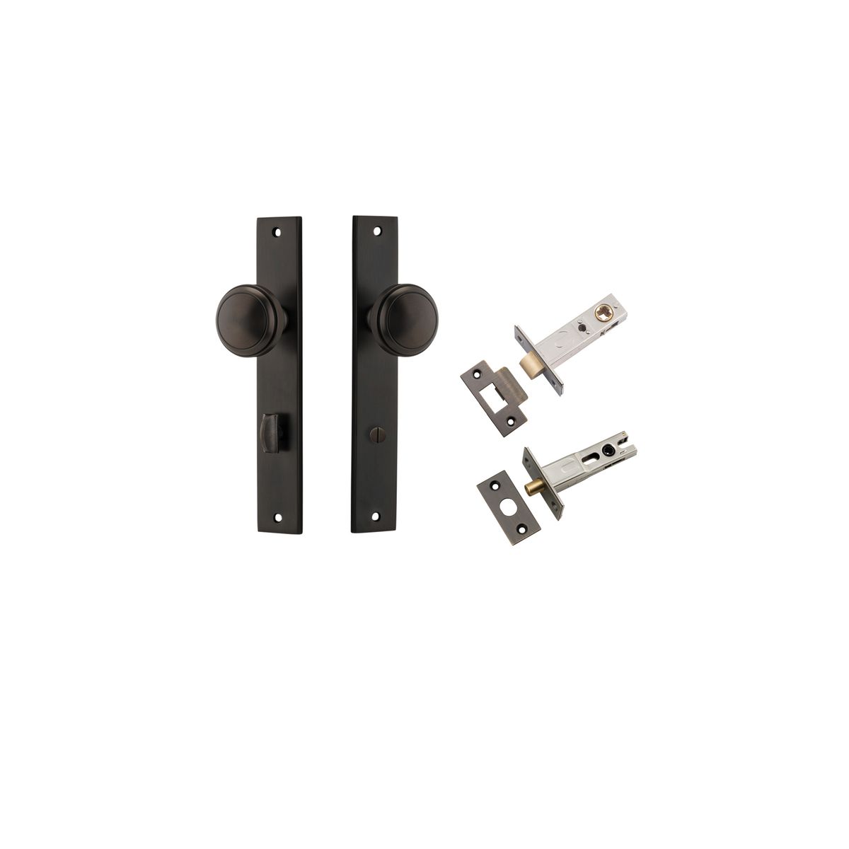 10820KPRIV60 - Paddington Knob - Rectangular Backplate Privacy Kit with Privacy Turn - Signature Brass - Privacy