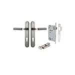 14768KENTR60KT - Brunswick Lever - Oval Backplate Entrance Kit with High Security Lock - Satin Nickel - Entrance