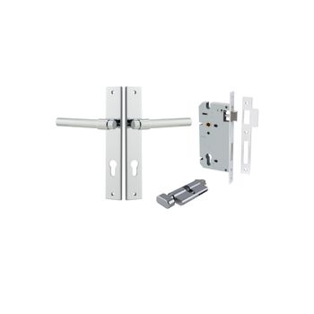 Helsinki Lever - Rectangular Backplate Entrance Kit with High Security Lock