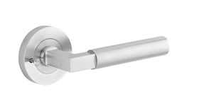 0345KIBPRIV60 - Berlin Lever - Round Rose Privacy Kit (Inbuilt Privacy) - Brushed Chrome - Privacy