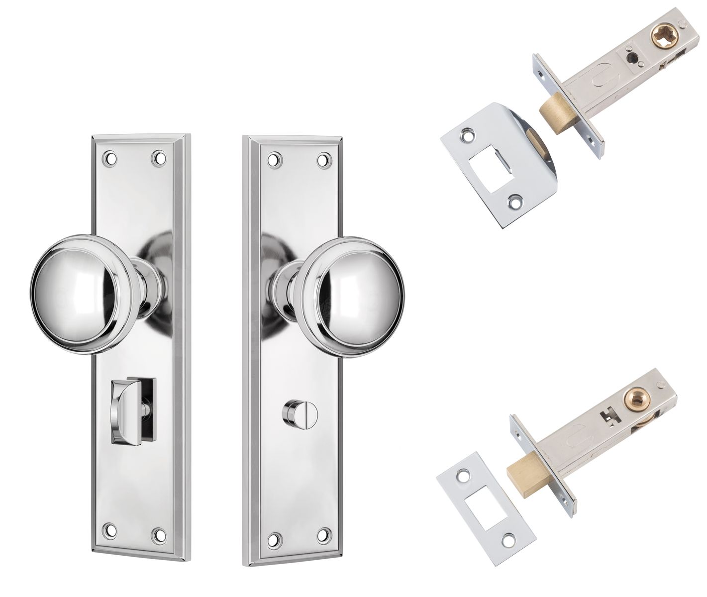 Milton Door Knob - Long Backplate Privacy Set