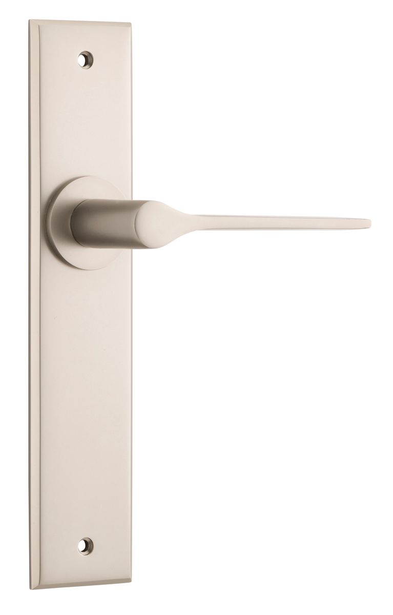 14758 - Como Lever - Chamfered Backplate - Satin Nickel - Passage