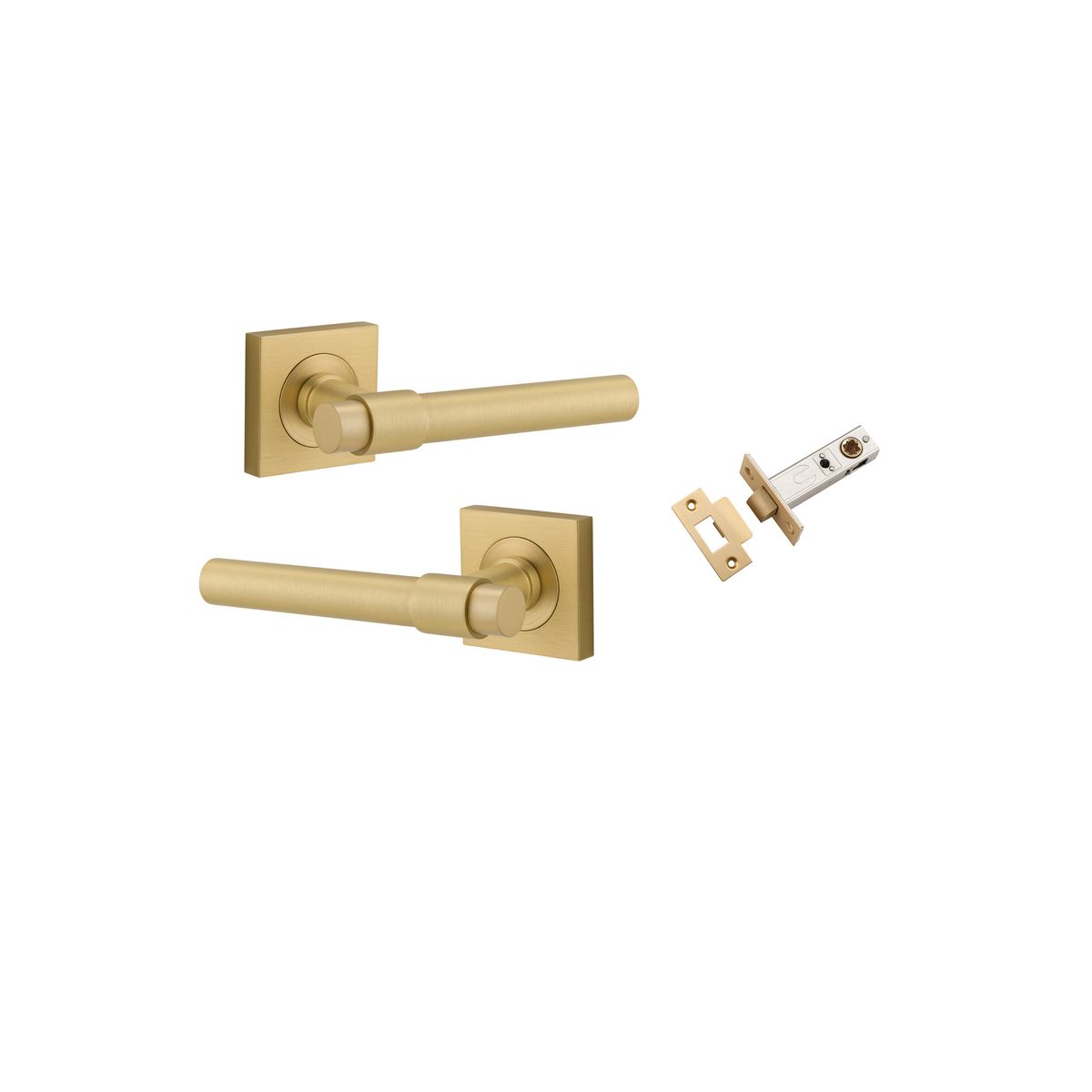 16204KPASS60 - Helsinki Lever - Square Rose Passage Kit - Brushed Gold PVD - Passage