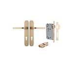 15232KENTR60KK - Annecy Lever - Oval Backplate Entrance Kit with High Security Lock - Brushed Brass - Entrance