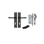 12780KENTR60KT - Sarlat Lever - Chamfered Backplate Entrance Kit with High Security Lock - Matt Black - Entrance