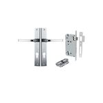 12208KENTR60KK - Annecy Lever - Rectangular Backplate Entrance Kit with High Security Lock - Brushed Chrome - Entrance