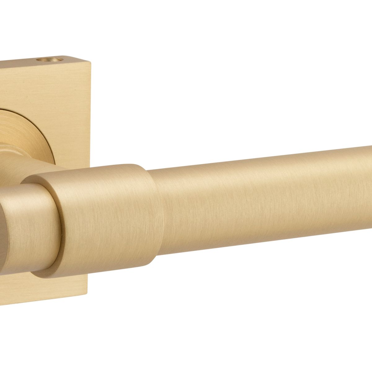 21206KIBPRIV60 - Helsinki Lever - Square Rose (Inbuilt Privacy) - Brushed Brass - Privacy