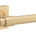 21206KIBPRIV60 - Helsinki Lever - Square Rose (Inbuilt Privacy) - Brushed Brass - Privacy