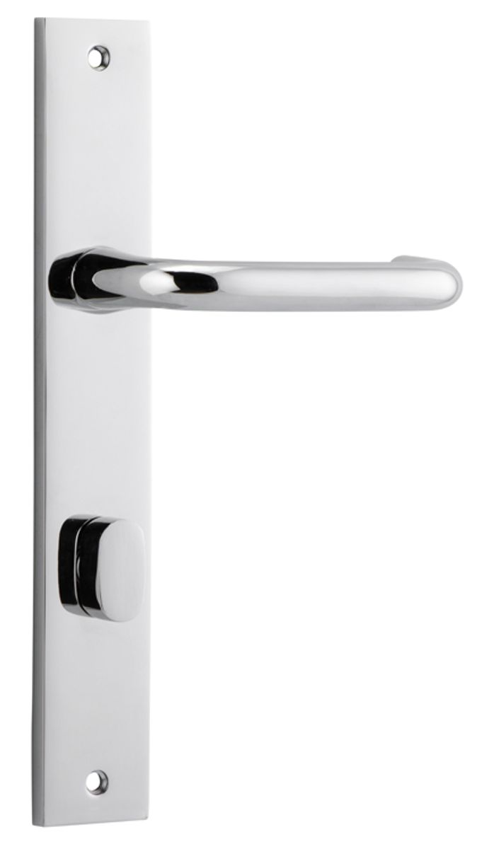 11844P85 - Oslo Lever - Rectangular Backplate - Polished Chrome - Privacy