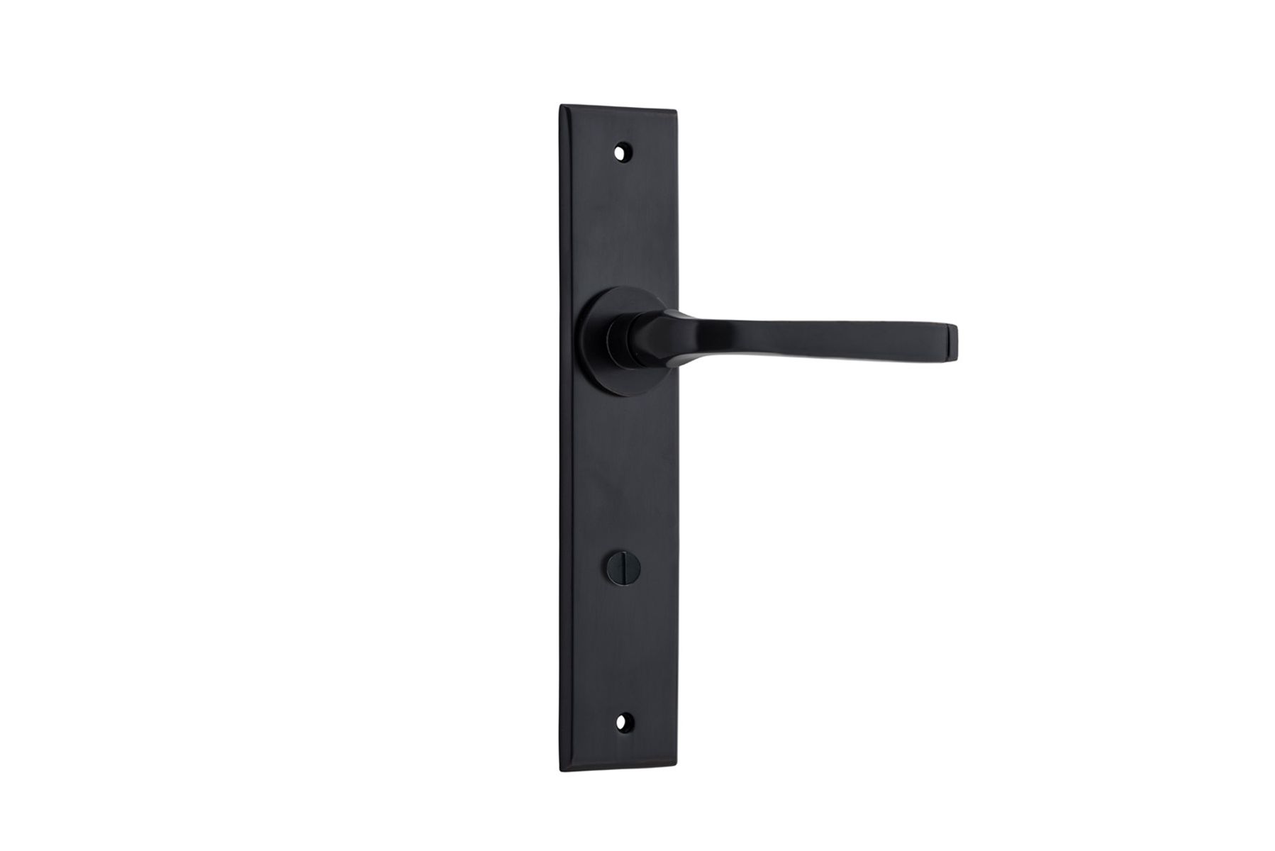 12788P85 - Annecy Lever - Chamfered Backplate - Matt Black - Privacy