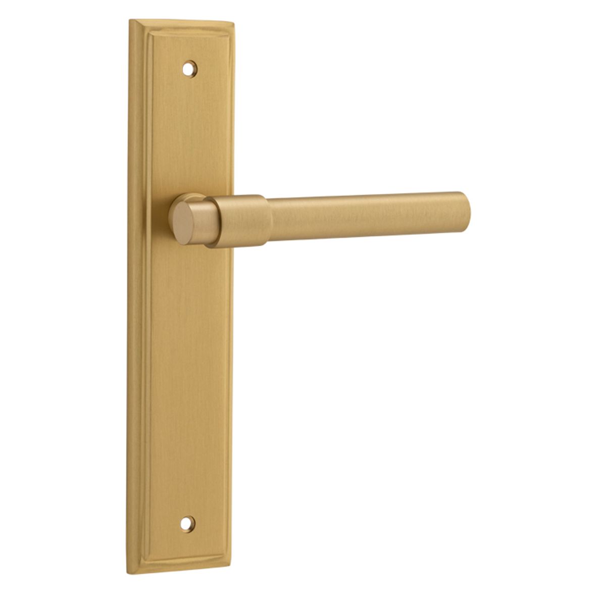 15402 - Helsinki Lever - Stepped Backplate - Brushed Brass - Passage