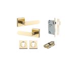 0400KENTR60KK - Bronte Lever - Square Rose Entrance Kit with High Security Lock - Polished Brass - Entrance