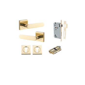Bronte Lever - Square Rose Entrance Kit with High Security Lock