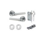 20625KENTR60KT - Helsinki Lever - Round Rose Entrance Kit with Separate High Security Lock - Brushed Chrome - Entrance