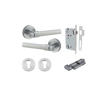 Helsinki Lever - Round Rose Entrance Kit with Separate High Security Lock