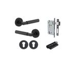 0343KENTR60KK - Berlin Lever - Round Rose Entrance Kit with High Security Lock - Matt Black - Entrance