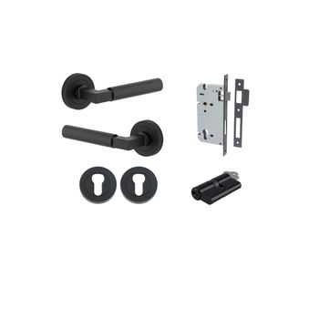 Berlin Lever - Round Rose Entrance Kit with High Security Lock