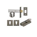 17298K60KKES - Euro Mortice Deadbolt Kit - 60mm Backset with Square Euro Escutcheon Key/Key - Graphite PVD - Entrance