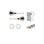 0328KENTR60KT - Annecy Lever - Round Rose Entrance Kit with Separate High Security Lock - Polished Nickel - Entrance