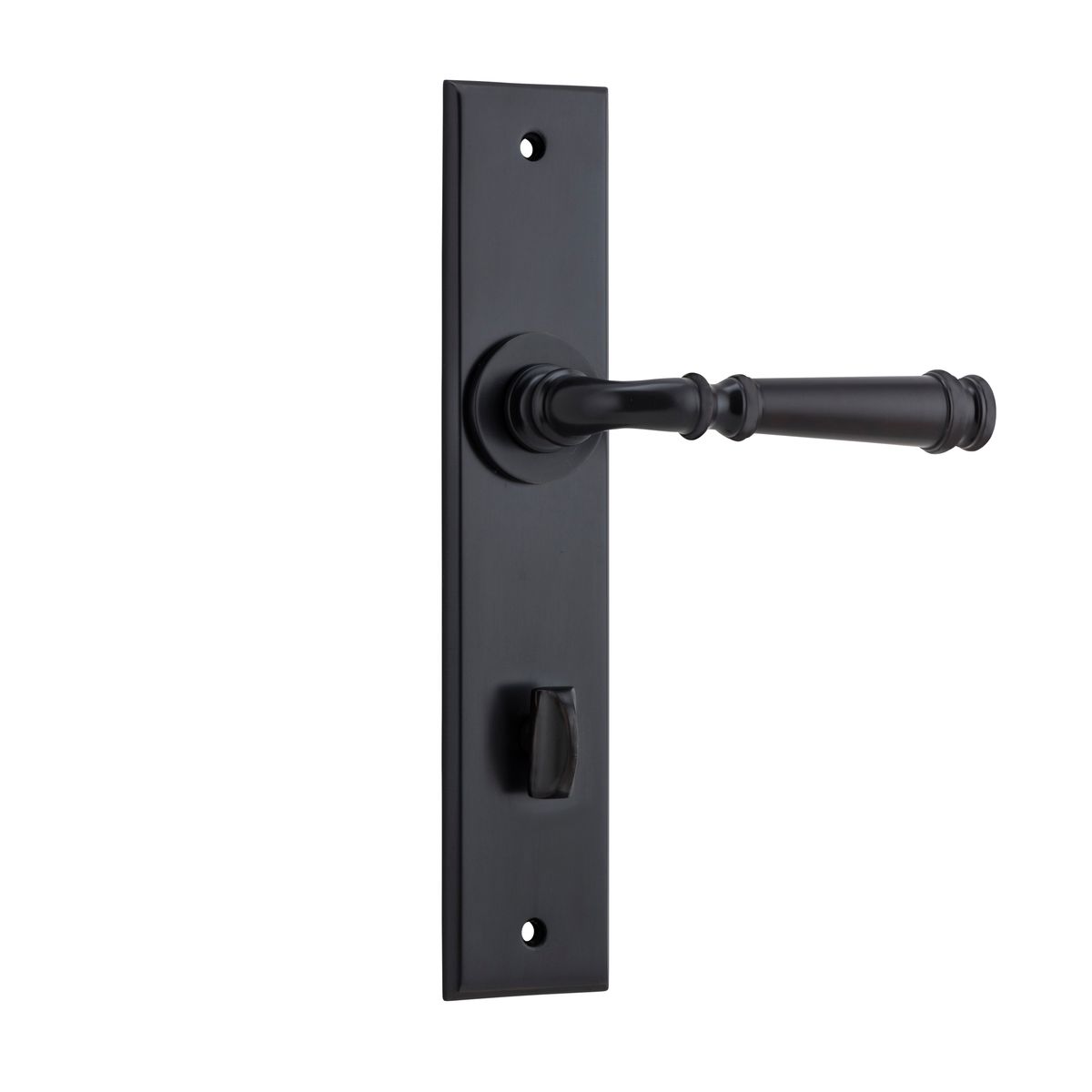 12786P85 - Verona Lever - Chamfered Backplate - Matt Black - Privacy