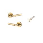 0340KIBPRIV60 - Berlin Lever - Round Rose Privacy Kit (Inbuilt Privacy) - Polished Brass - Privacy