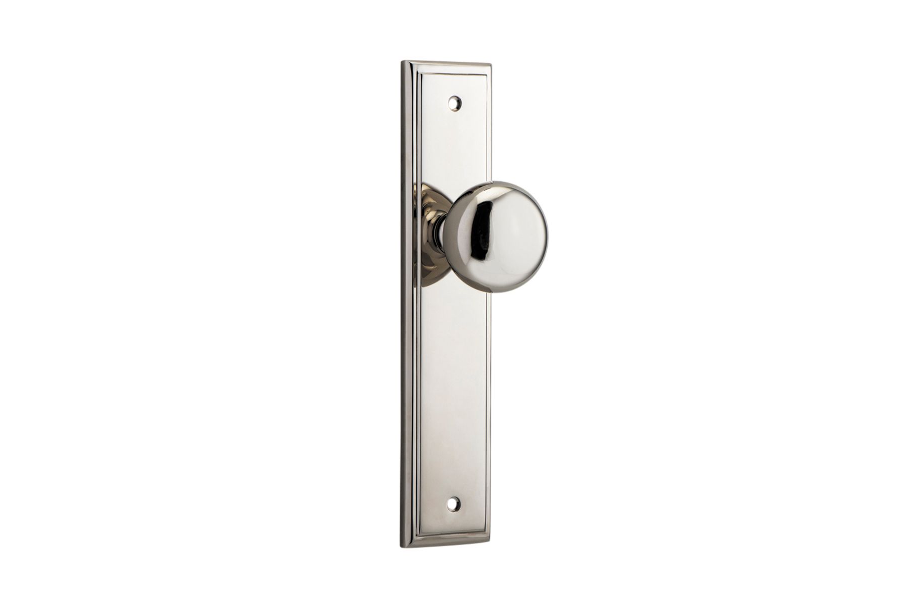 14340 - Cambridge Knob - Stepped Backplate - Polished Nickel - Passage