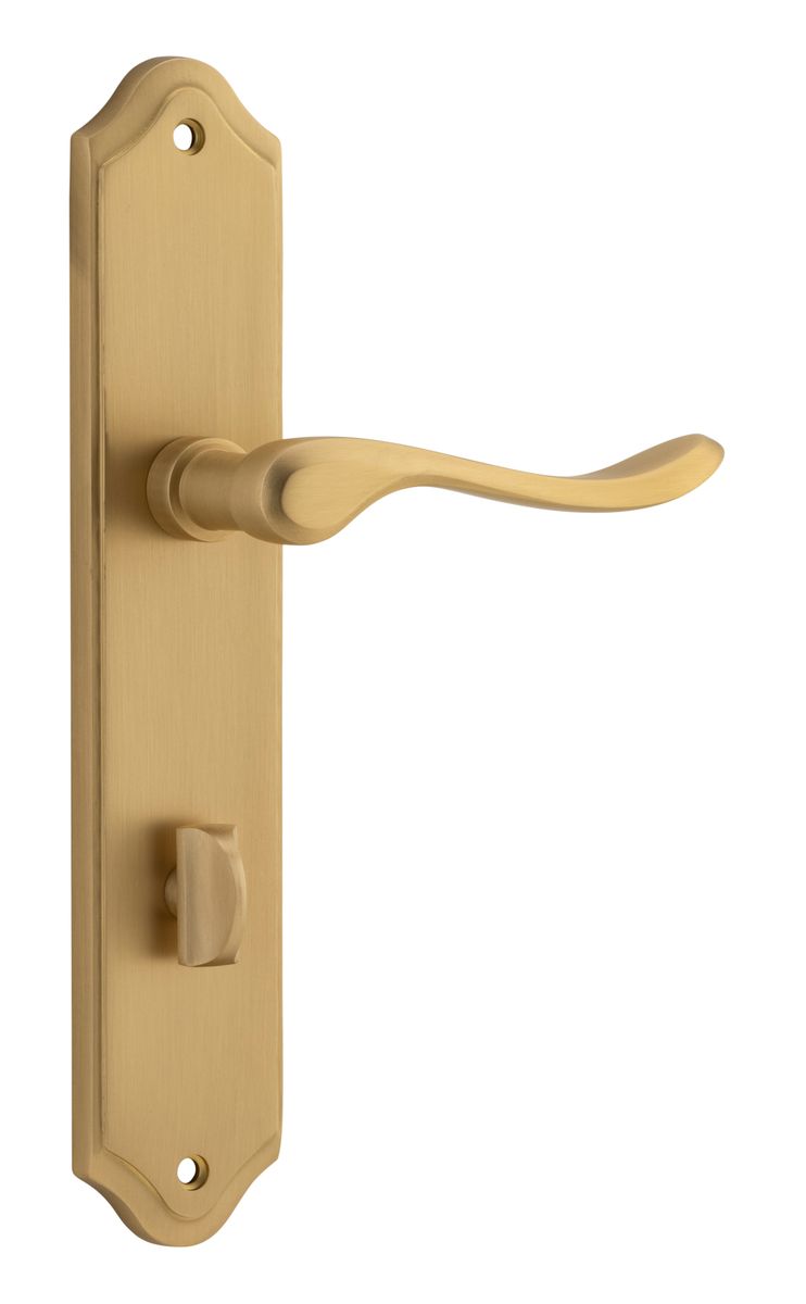 15422P85 - Stirling Lever - Shouldered Backplate - Brushed Brass - Privacy