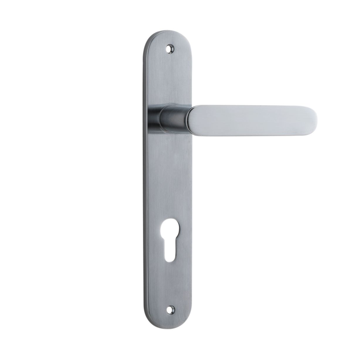 12264E85 - Bronte Lever - Oval Backplate - Brushed Chrome - Entrance