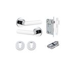 20774KENTR60KK - Osaka Lever - Round Rose Entrance Kit with Separate High Security Lock - Polished Chrome - Entrance