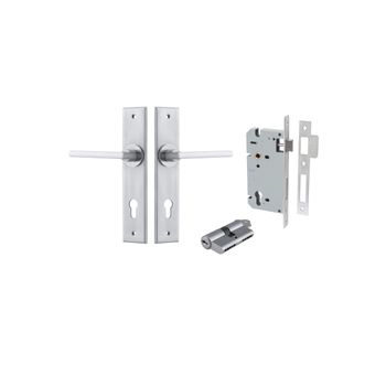 Baltimore Lever - Chamfered Backplate Entrance Kit with High Security Lock