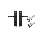 12742KPRIV60 - Verona Lever - Stepped Backplate Privacy Kit with Privacy Turn - Matt Black - Privacy