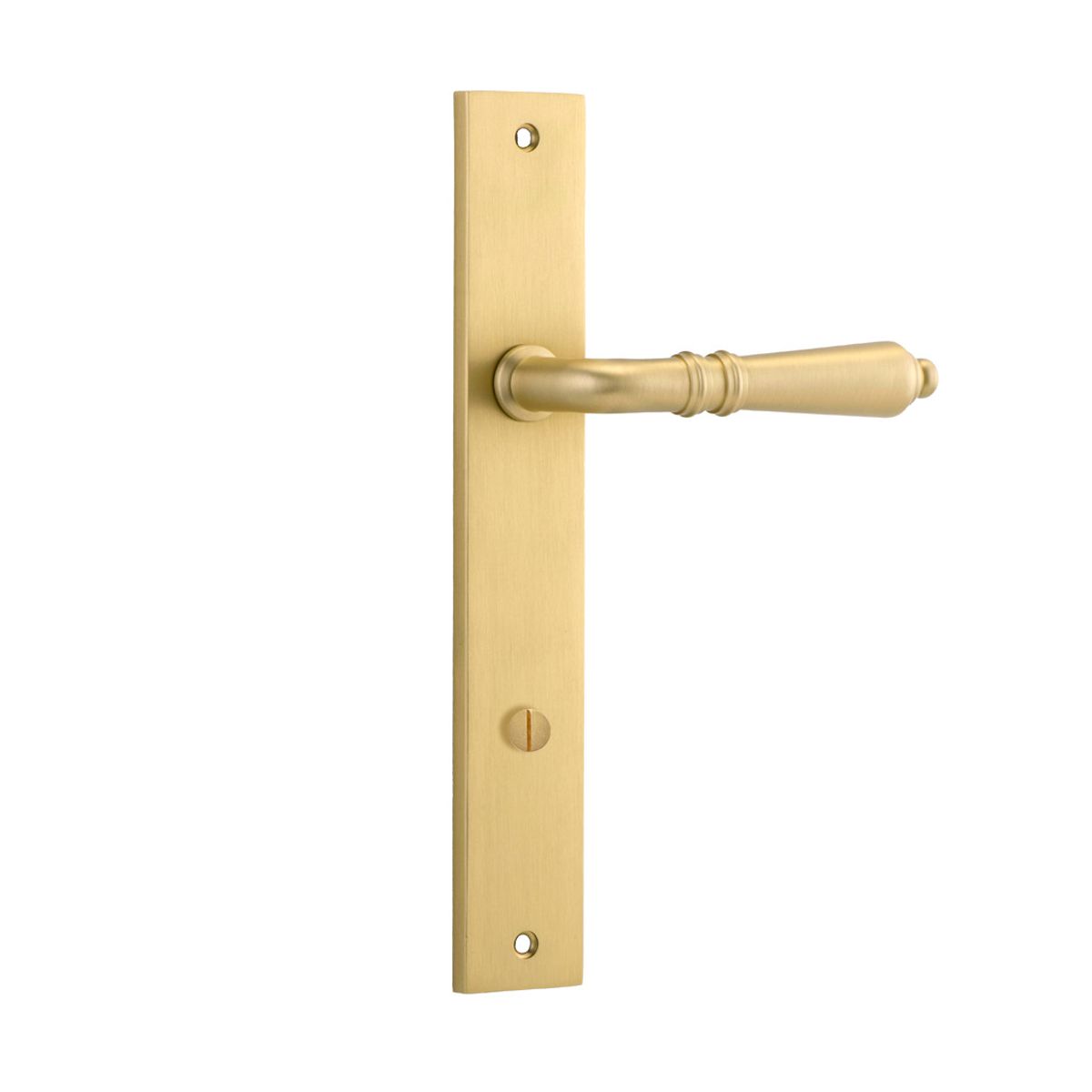 16200P85 - Sarlat Lever - Rectangular Backplate - Brushed Gold PVD - Privacy