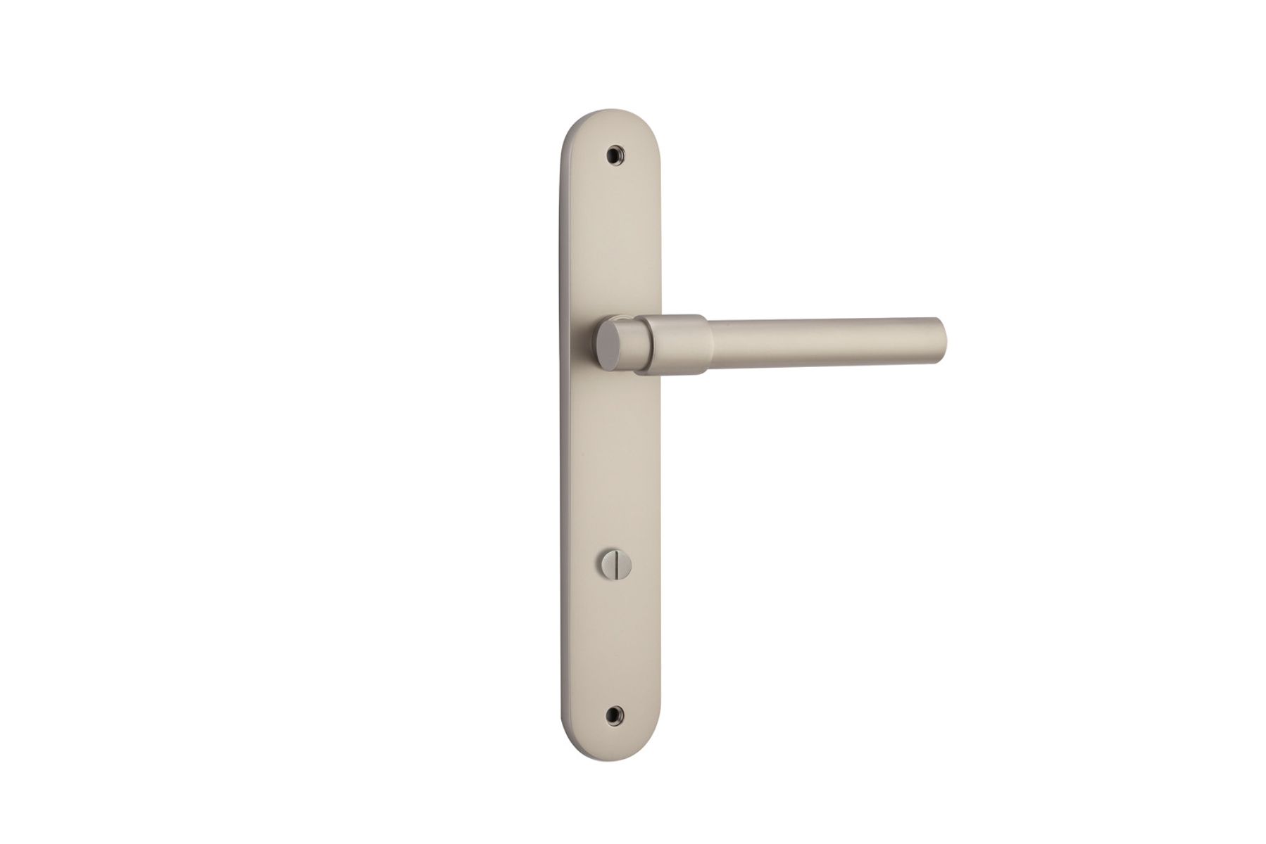 14900P85 - Helsinki Lever - Oval Backplate - Satin Nickel - Privacy