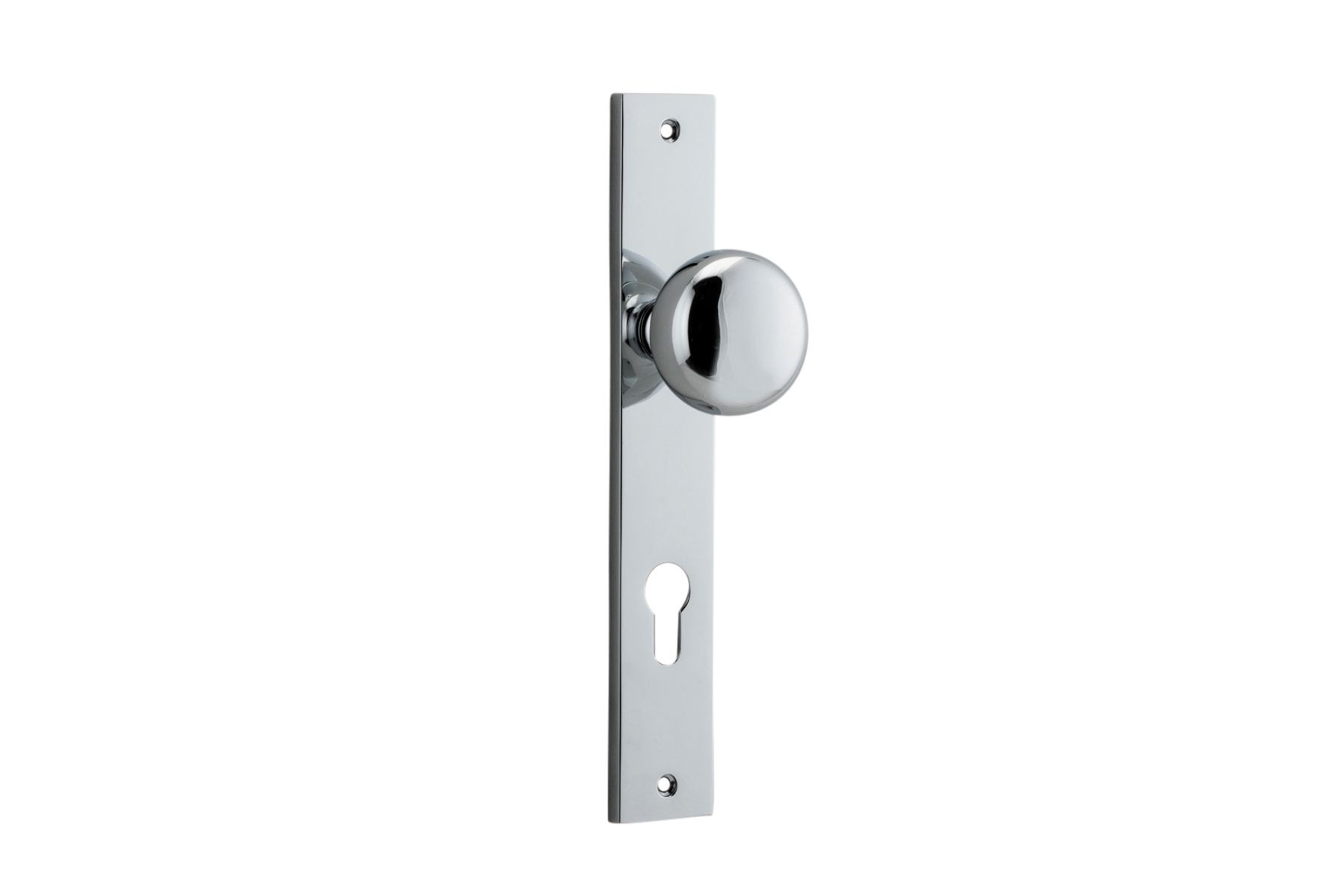 11822E85 - Cambridge Knob - Rectangular Backplate - Polished Chrome - Entrance