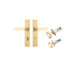 15284KPRIV60 - Bronte Lever - Chamfered Backplate Privacy Kit with Privacy Turn - Brushed Brass - Privacy