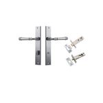 12206KPRIV60 - Verona Lever - Rectangular Backplate Privacy Kit with Privacy Turn - Brushed Chrome - Privacy