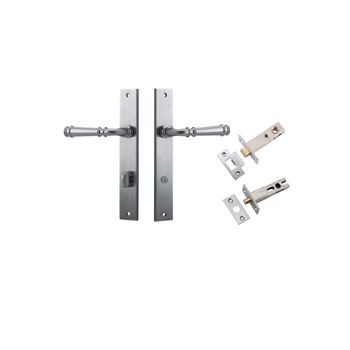Verona Lever - Rectangular Backplate Privacy Kit with Privacy Turn