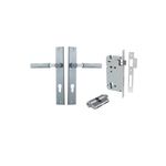12252KENTR60KK - Brunswick Lever - Rectangular Backplate Entrance Kit with High Security Lock - Brushed Chrome - Entrance