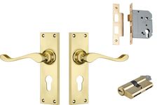 Victorian Lever - Long Backplate Entrance Set with High Security Lock